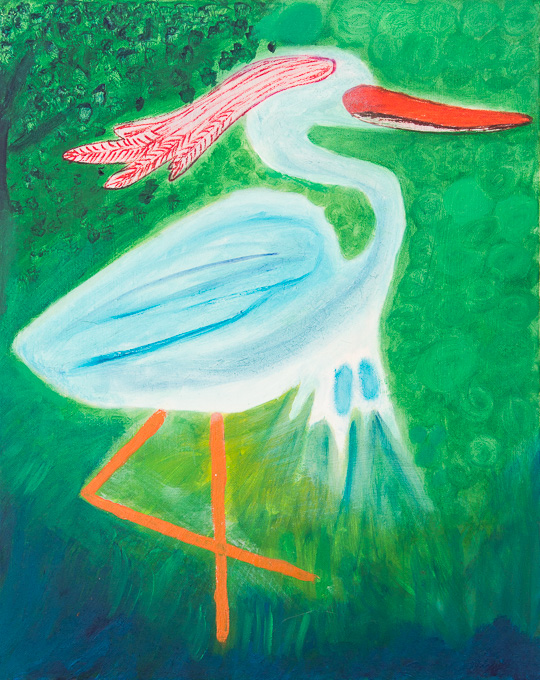 Water Bird With Red Plume